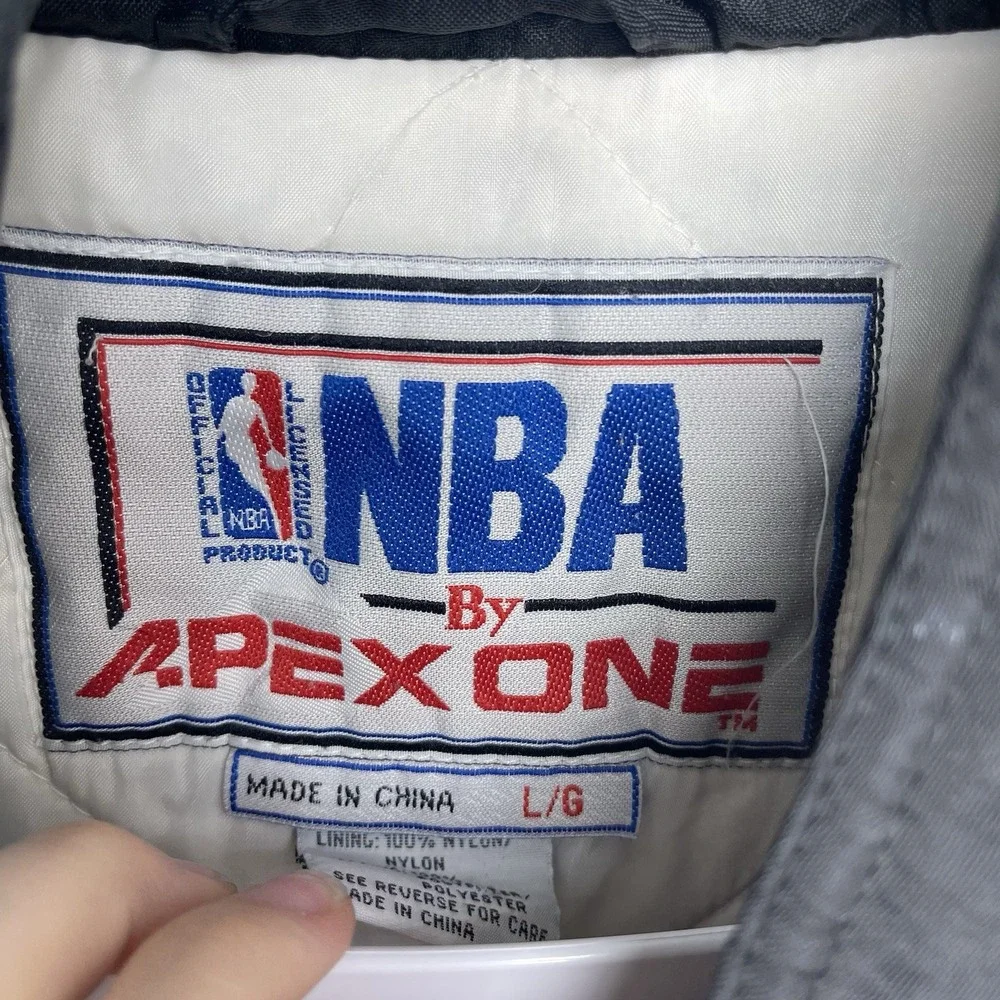 Vintage Apex One Chicago Bulls Jacket Mens Large NBA VTG Black Zip Up 90s